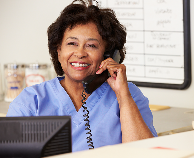 nurse on phone